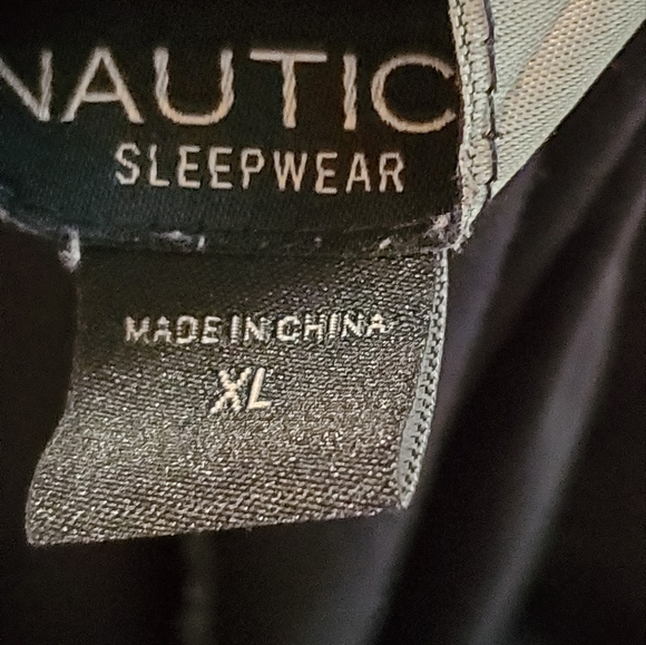 Nautica Sleepware Men's Navy Blue Pants with Sailboat Design Elastic Waist XL - Picture 3 of 6